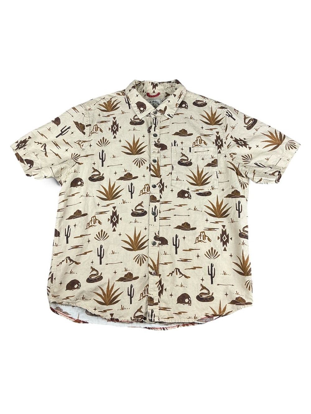 Iron and Resin Desert Shirt Mens XL Brown Button Up Hemp Western Huckberry